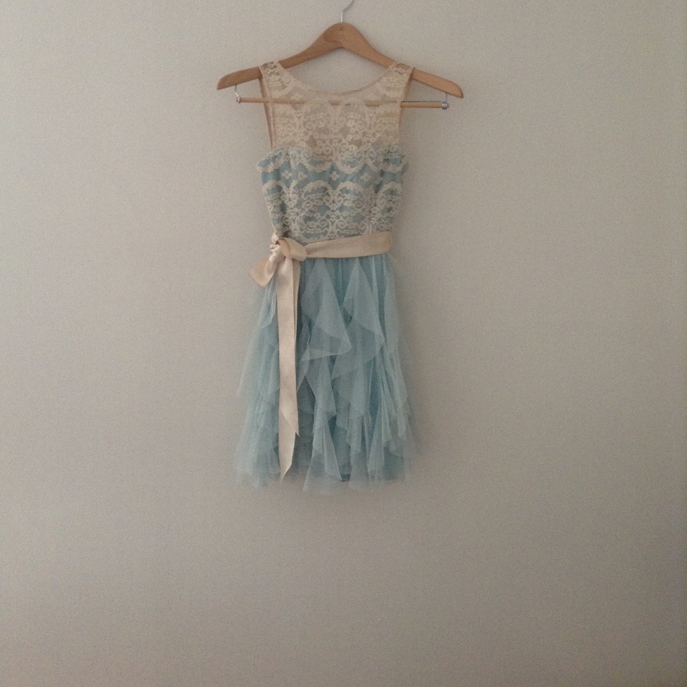 Teal/Cream Party Dress - Deb - 3J